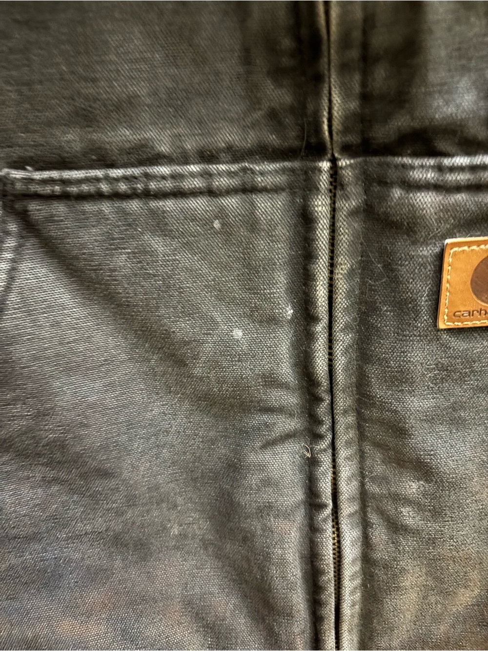 Carhartt V33-001 Vest Dark Grey Sherpa Lined Duck Canvas Workwear Chore Mens L - Picture 2 of 6